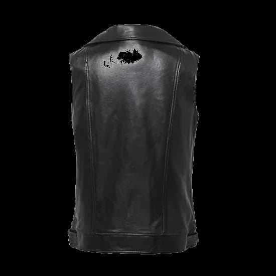 VESTE CUIR SANS MANCHE FEMME PRET A ROULER