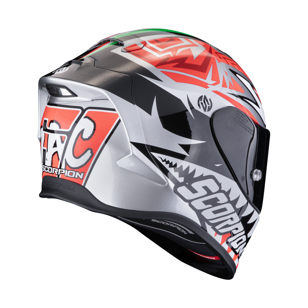 CASQUE EXO R1 EVO ZACCONE REPLICA ARGENT-NOIR-ROUGE